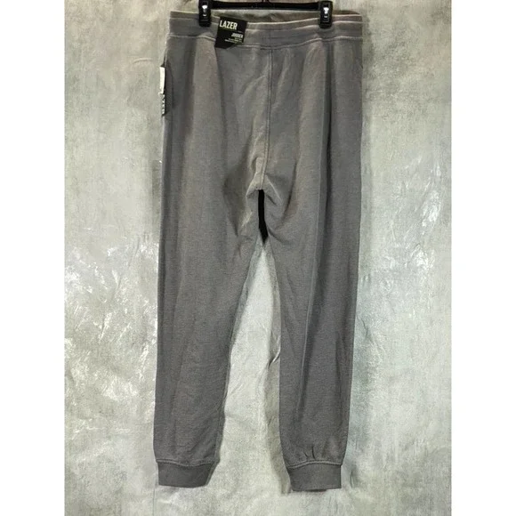 Lazer Men's Grey Solid Drawstring Stretch Relaxed-Fit Pull-On Jogger SZ 2XL - Picture 2 of 14
